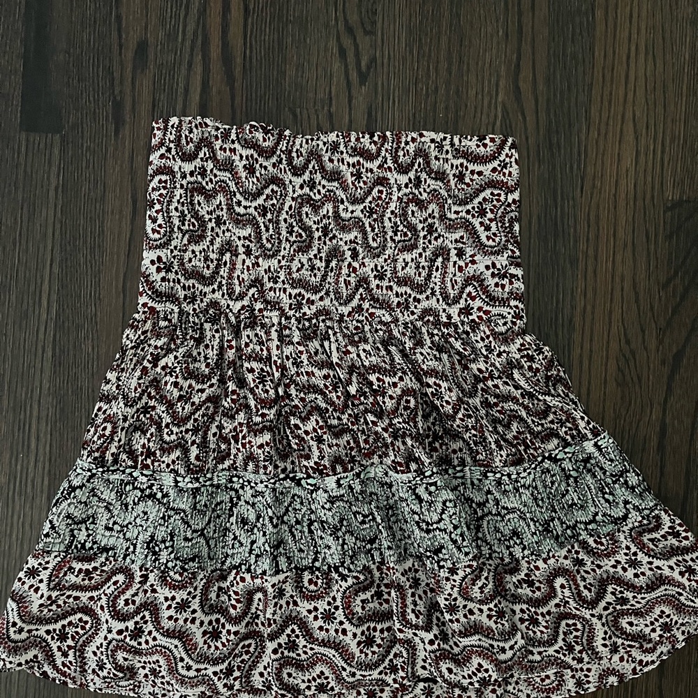A.L.C. Black Skirt with Red and White Floral Trim